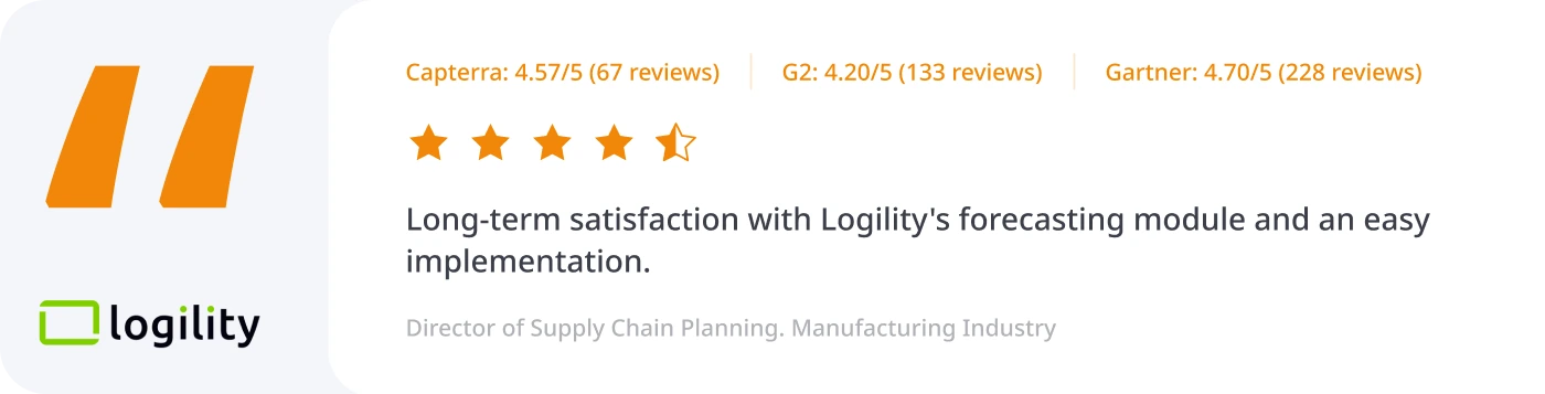 Logility review with a quote and stars