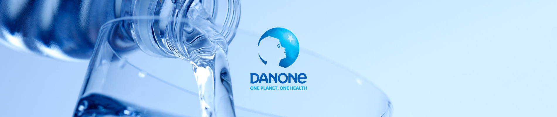 Danone-Waters logo and bottle of water