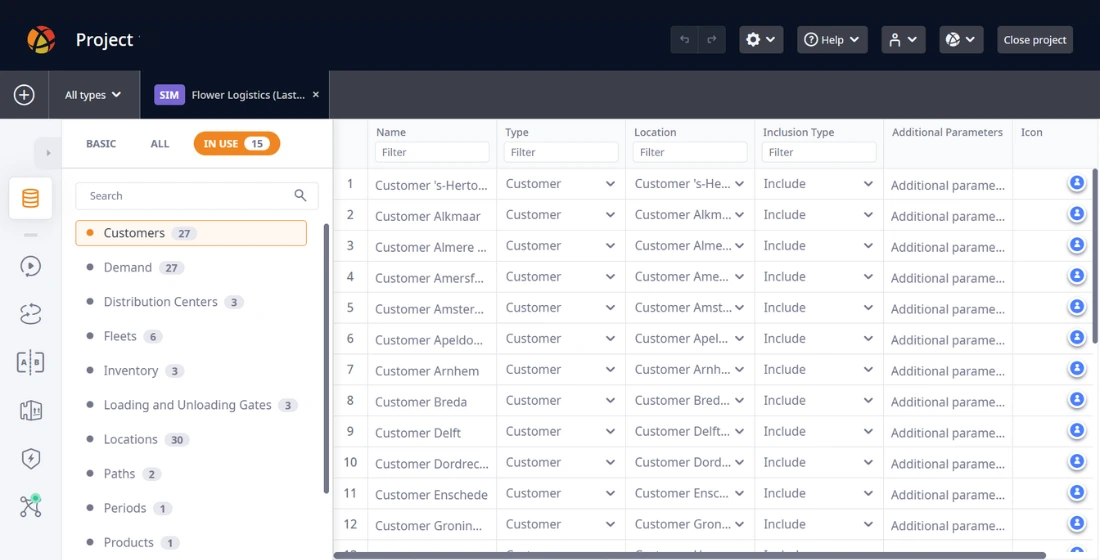 Input tables in anyLogistix